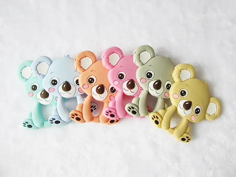 Silicone Koala Teether Baby Toy Food Grade Bear Silicone Pendant Teething Beads Baby Teether Chewable Sensory Nursing Teethers