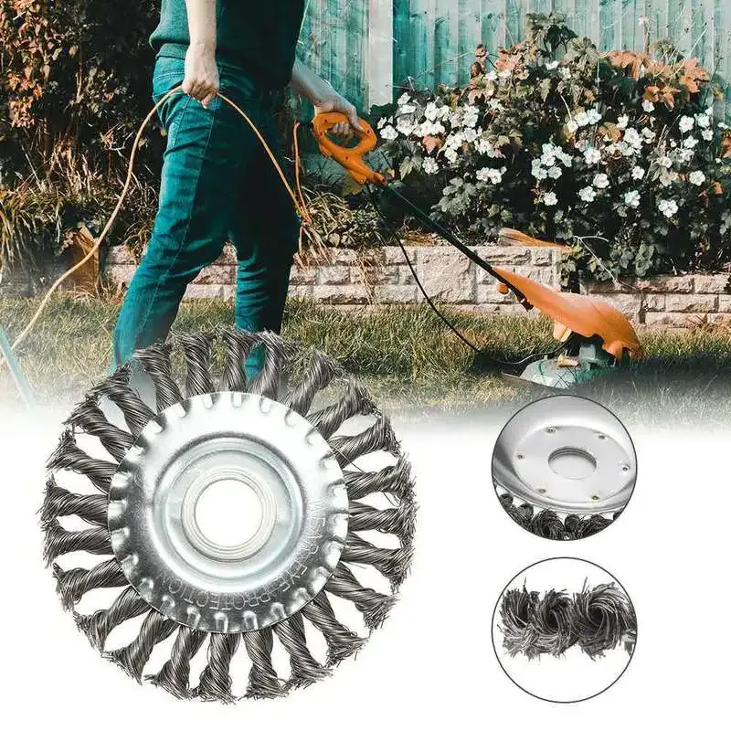 Borstel escova de fio de aço, banco com nó, rebarbação, rebarbadora, acessórios de limpeza, remoção de ferrugem, roda, escova de disco de metal