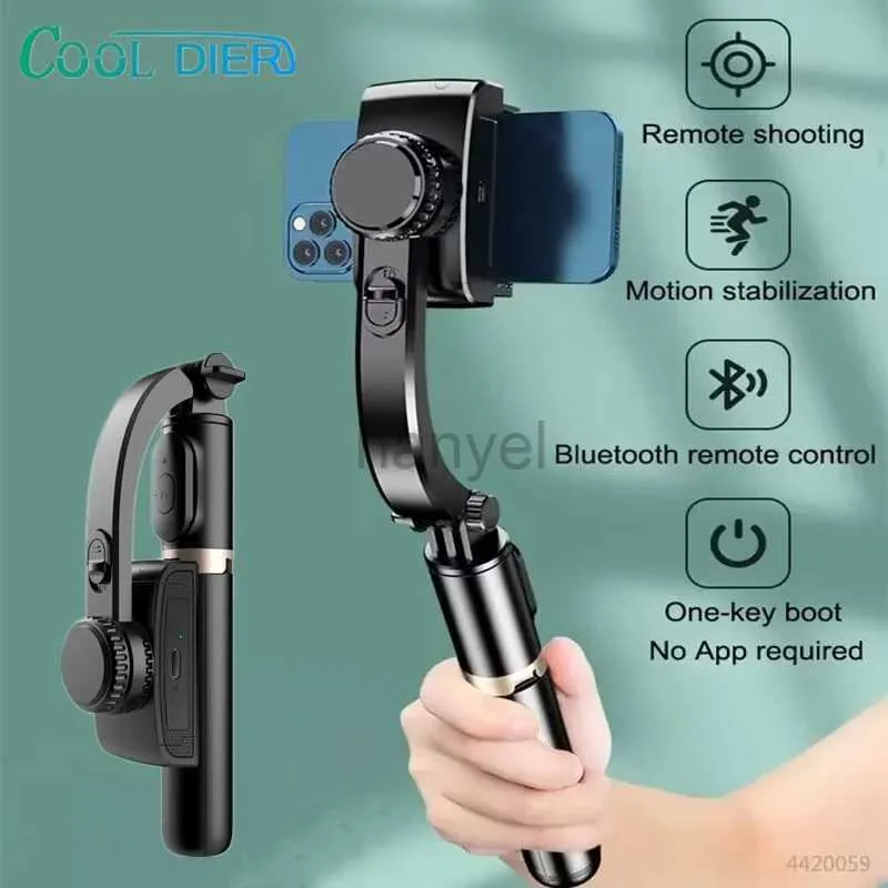 Selfie-Einbeinstative COOL DIER 2023 NEUER Telefon-Gimbal-Stabilisator Drahtloser Bluetooth-Selfie-Stick-Stativ Stabilisator-Halterung für Smartphone Live 24329