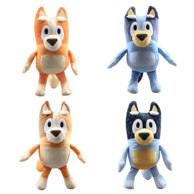 Wholesale and retail 28cm puppy family orange blue coat dog parents plush doll toys cute gift