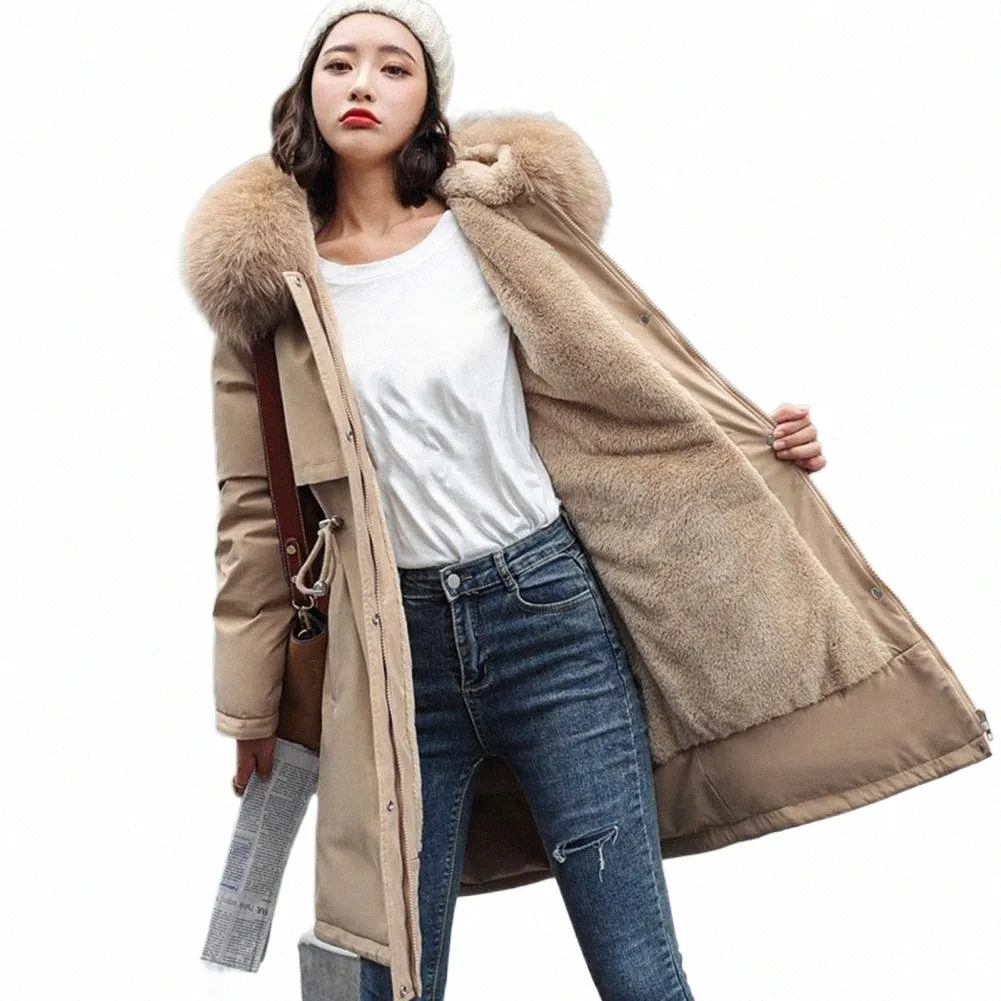 winter Jacket 2023 New Women Parka Clothes Lg Coat Wool Liner Hooded Jacket Fur Collar Thick Warm Snow Wear Padded Parka 3XL w7WB#