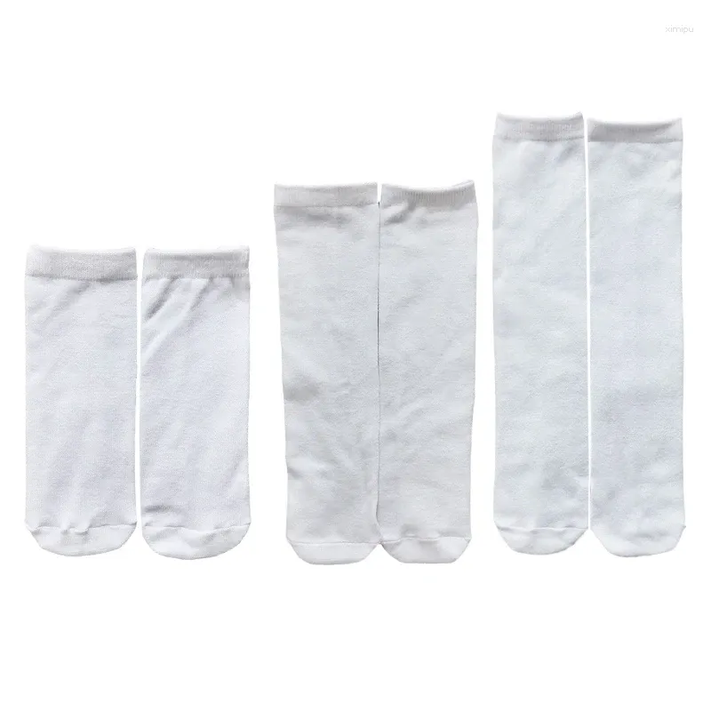 Meias femininas 5 pares/conjunto em branco branco sublimação tintura meia diy para vários tamanhos