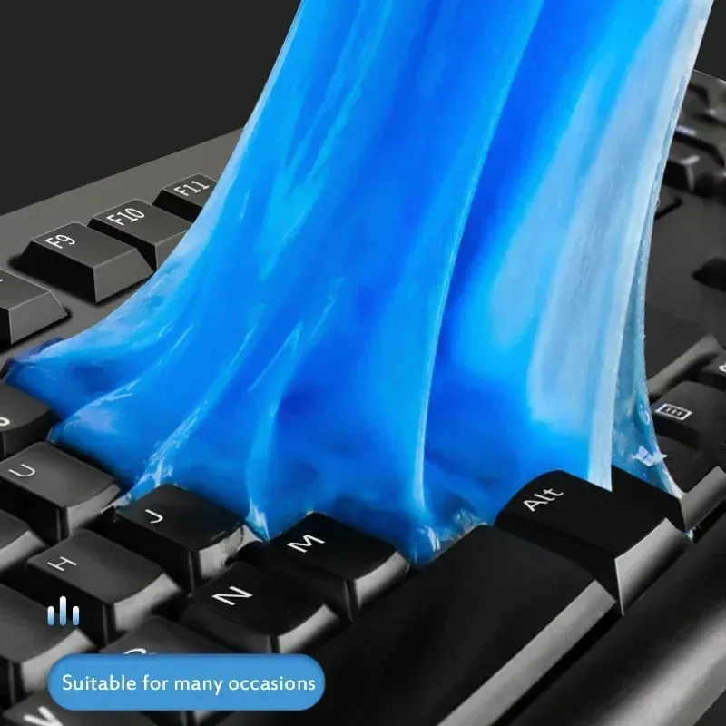 2024 60ML Super limpieza de polvo arcilla limpiador de teclado juguetes de limo Gel de limpieza Gel de coche Kit de masilla de barro USB para pegamento limpiador de ordenador portátil