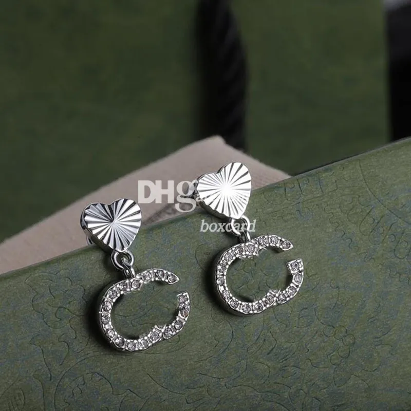 Designer Lovely Earrings Dangler Heart Shape Earrings Titanium Silver Plated Earrings With Box Birthday Gift