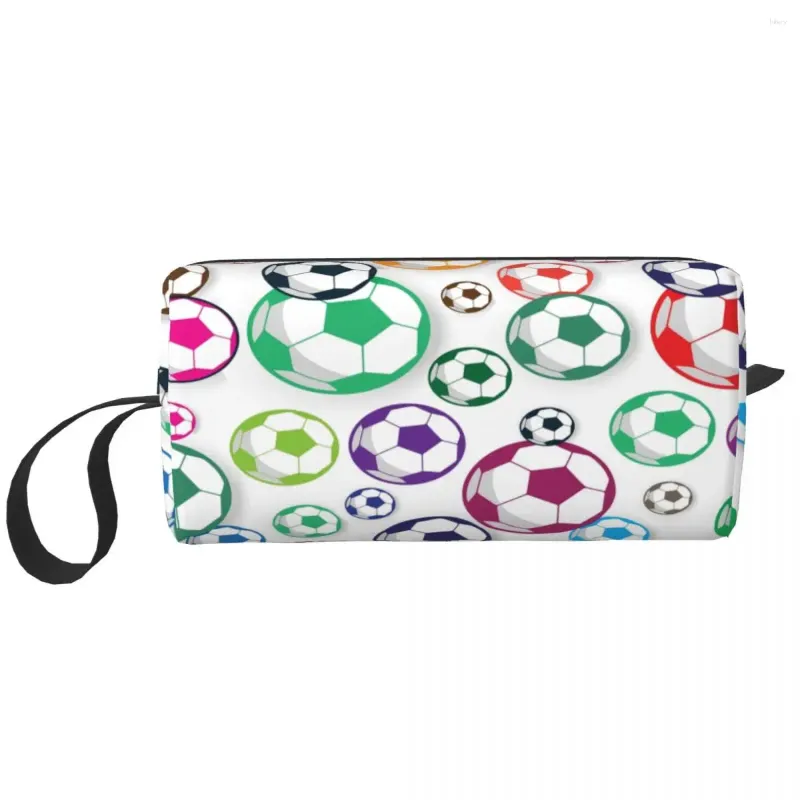 Borse portaoggetti Borsa da toilette personalizzata per calcio da calcio per donna Custodia per trucco cosmetico Lady Beauty Dopp Kit