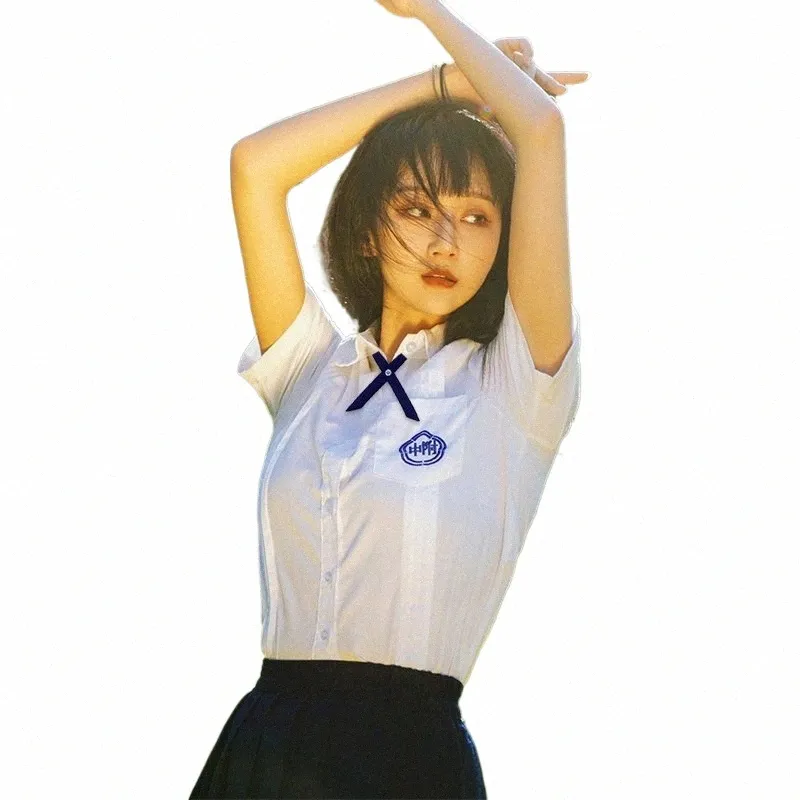 Étudiant chinois femmes marin costume jupe plissée à manches courtes / Lg vêtements d'école lycée Seifuku fille uniforme JK uniformes z8wt #