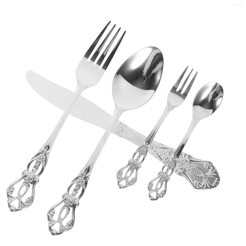 食器セットステンレス鋼のカトラリーセット銀製品フラットウェアウエスタンポータブルキッチン調理器具食器ステーキ
