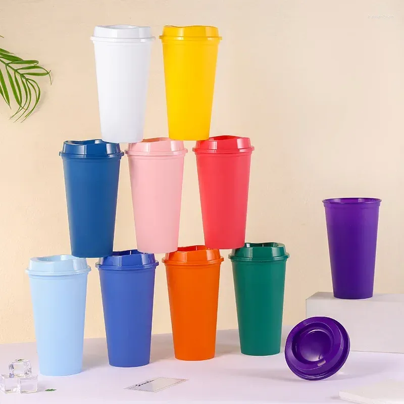 Mugs 470ml Matte Finish Reusable Mug Plastic Travel Coffee Cup Household Drinkware Kitchen Products