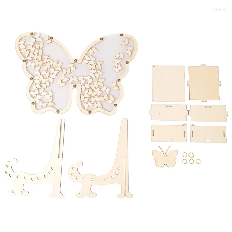 Party Supplies 1 PCS DIY White Wedding Guest Book Alternativey Butterfly Frame With Small Butterflys Alternative Signs