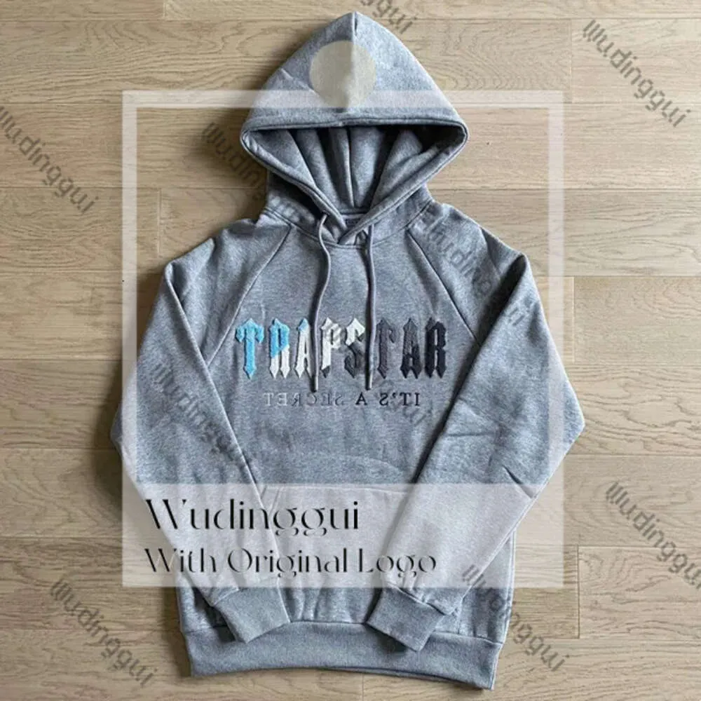 Trapstar Tracksuit Hoogwaardige Men Women Trapstar Tracksuit XS Hoody Pants Set Hoge kwaliteit gradiënt geborduurde Fleece Hoodie Sweatshirt Suit 101