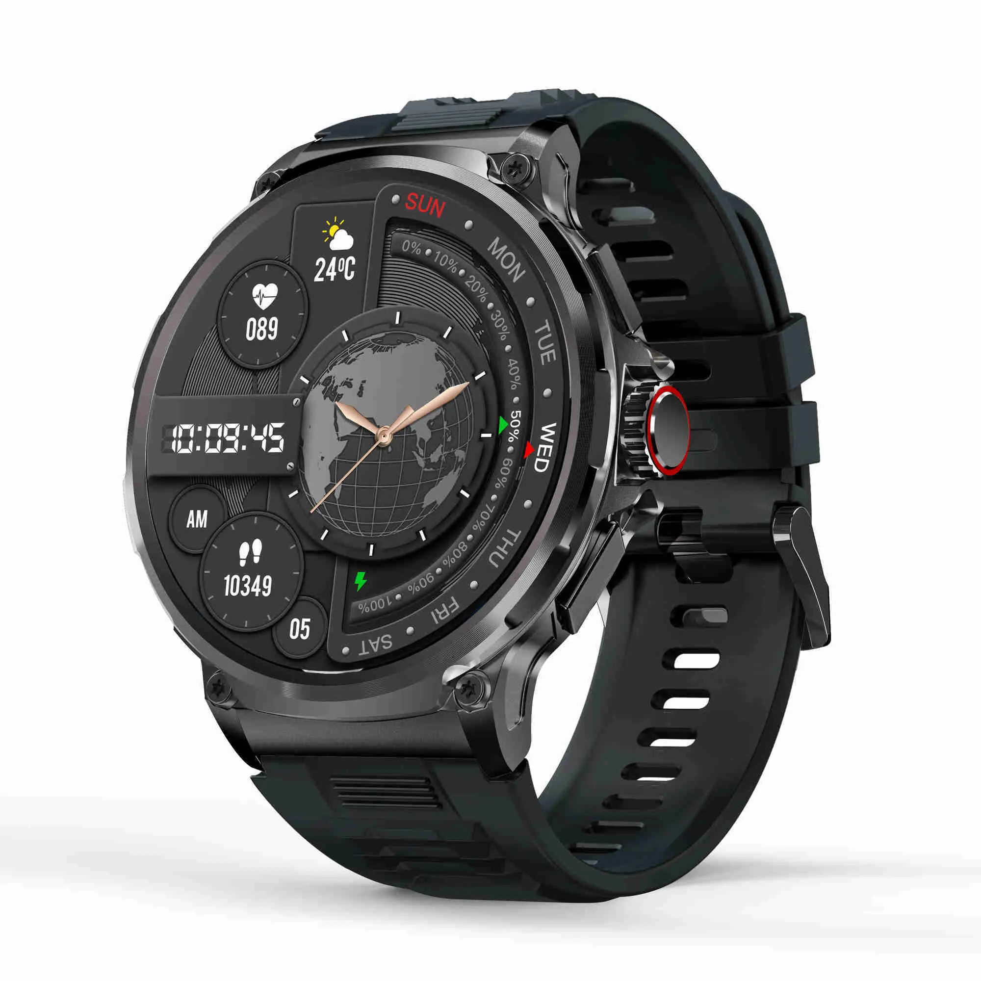 Kyboton SW36 Rugged Smartwatch 710mAh Battery IP68 Waterproof Fitness Tracker Sports Watch for Men