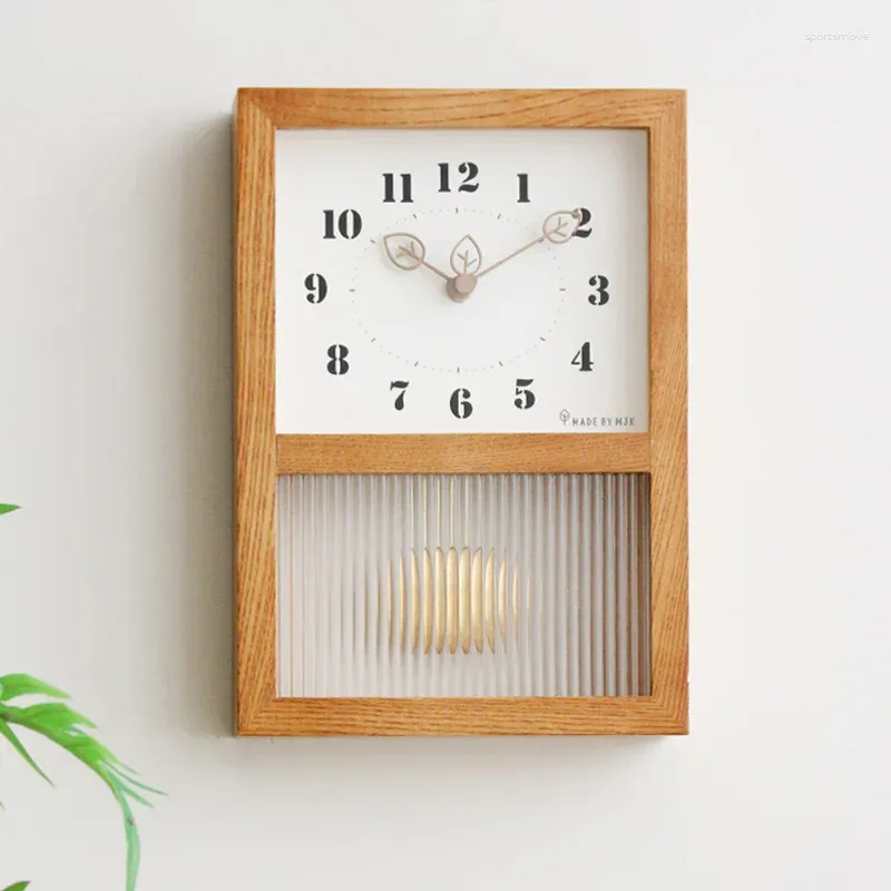 Zegary ścienne retro zegar domowy domek wiszący staromodny huśtający się stolik z litego drewna