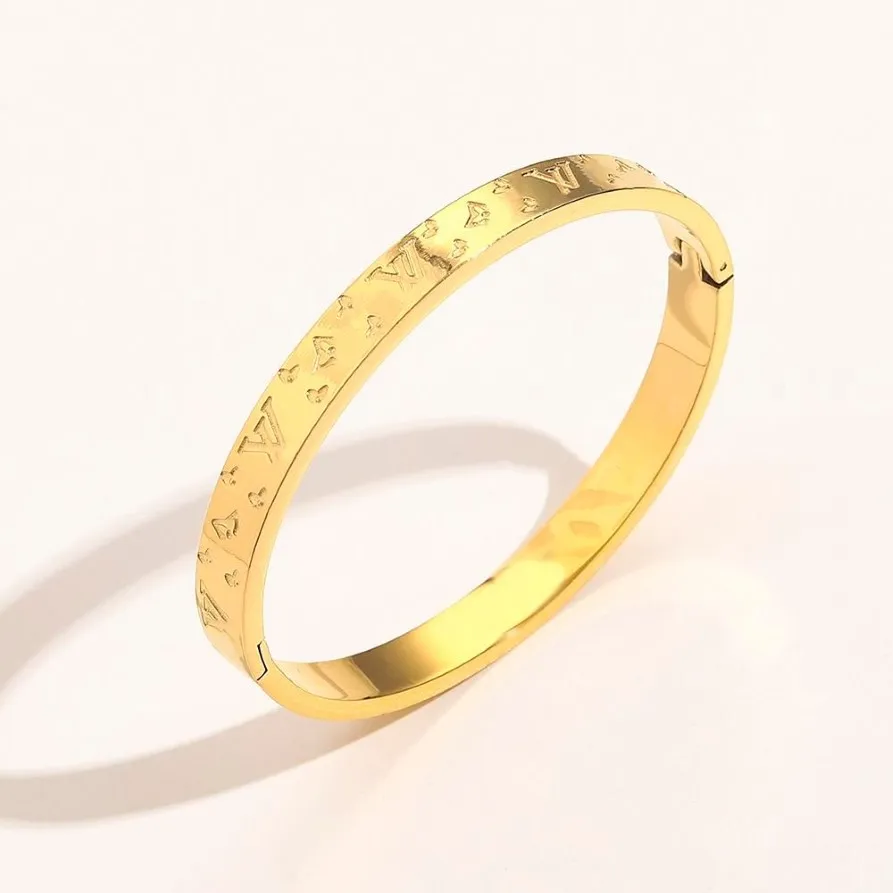 Kobiety Banglle Luksusowa projektantka biżuteria 18K Gold Slated Stal Stael Wedding Miłośnicy prezent Brzechy Wholl ZG1212 Europe America F217W