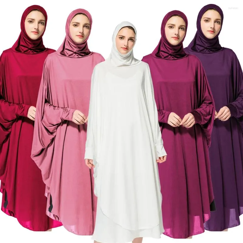 Abbigliamento etnico Abito da preghiera intero Donna Abaya musulmano con cappuccio Eid Ramadan Abito arabo islamico Caftano modesto Thobe Caftano mediorientale