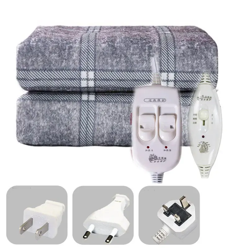 Thick Double Electric Blanket With Portable Thermostat 150x120cm Body Warmer For Ultimate