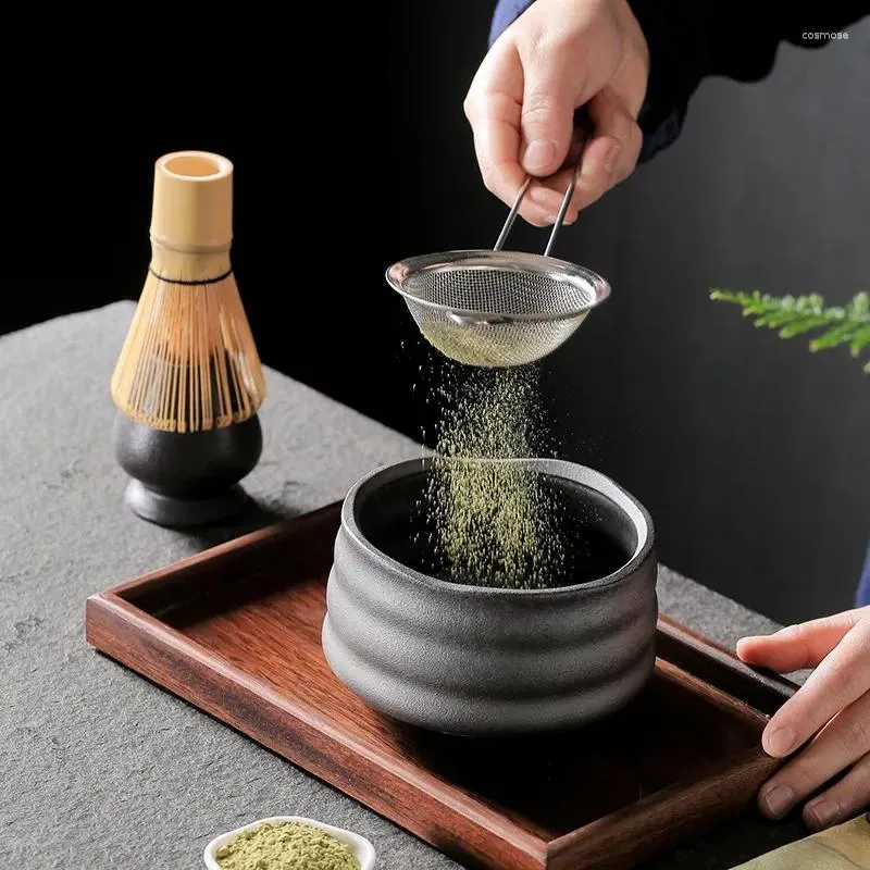 Zestawy herbaciarskie Zestaw Japończyka Prezent Tradycyjna miska wethish akcesorie stojak na narzędzie łatwe matcha ręcznie robione 4-7pcs/set herbata herbat