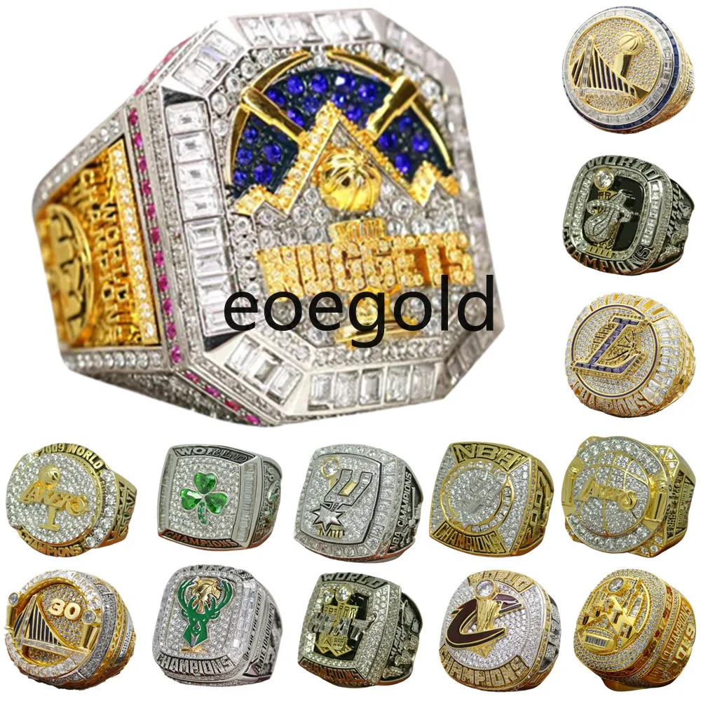 Designer mundial de basquete campeonato anel luxo 14k ouro 2023 pepitas jokic campeões anéis para homens mulheres diamante estrela jóias