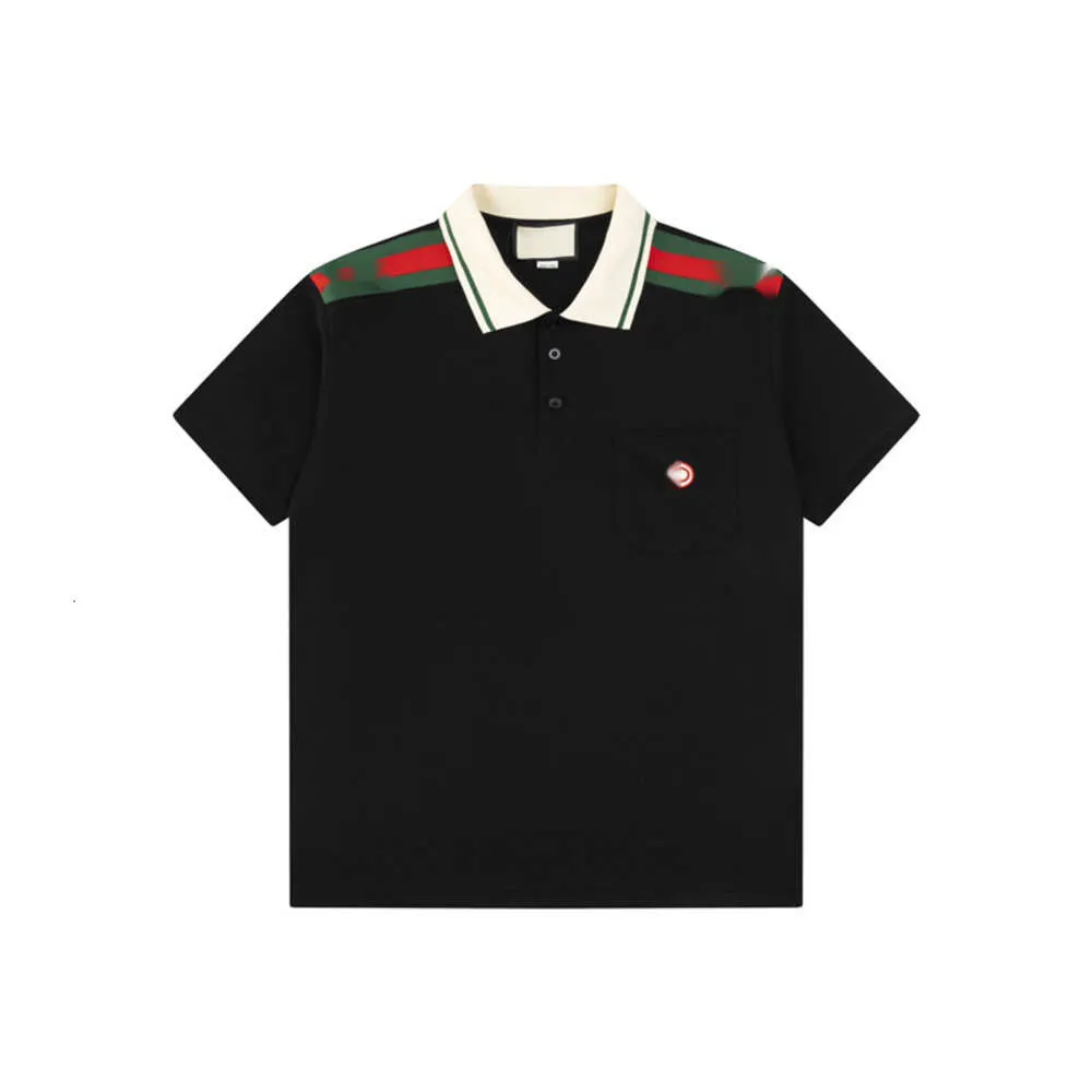 Marque de mode européenne de luxe léger pour hommes été nouveau panneau de contraste de couleur POLO col polo T-shirt à manches courtes haut décontracté personnalisé