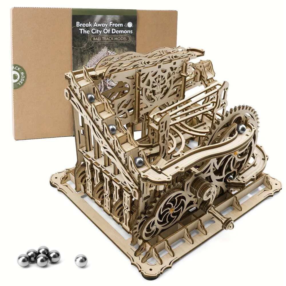 Puzzle 3D per adulti, kit modello di pista per biglie fai-da-te da costruire, kit di costruzione in legno per adulti e adolescenti (334 pezzi)