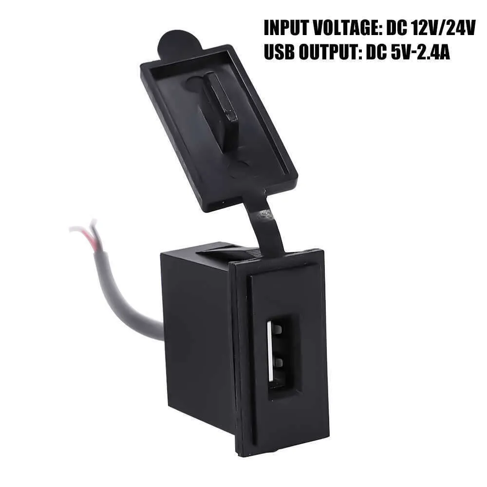 Mise à niveau universelle de voiture, adaptateur de prise de chargeur USB unique 5V 2,4a, couvercle étanche ou voitures, bateaux, camping-car, motos, prise de chargeur USB 12V/24V