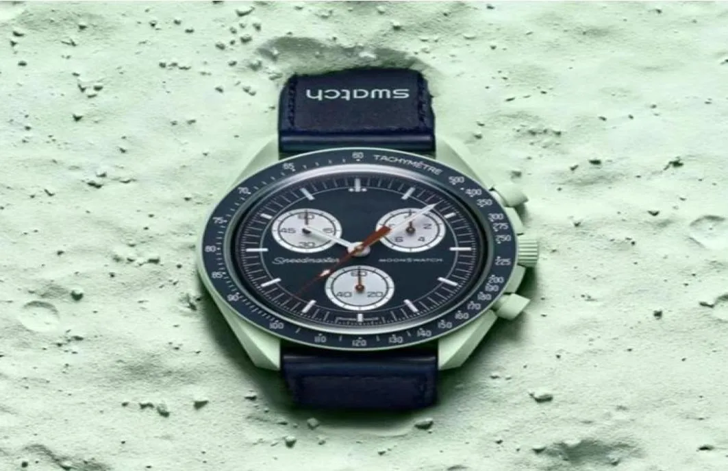 Biocerâmica Planeta Lua Mens mulher Relógios Função Completa Quarz Cronógrafo Relógio Missão Para Mercúrio 42mm Nylon Relógio de Luxo Limited1421855