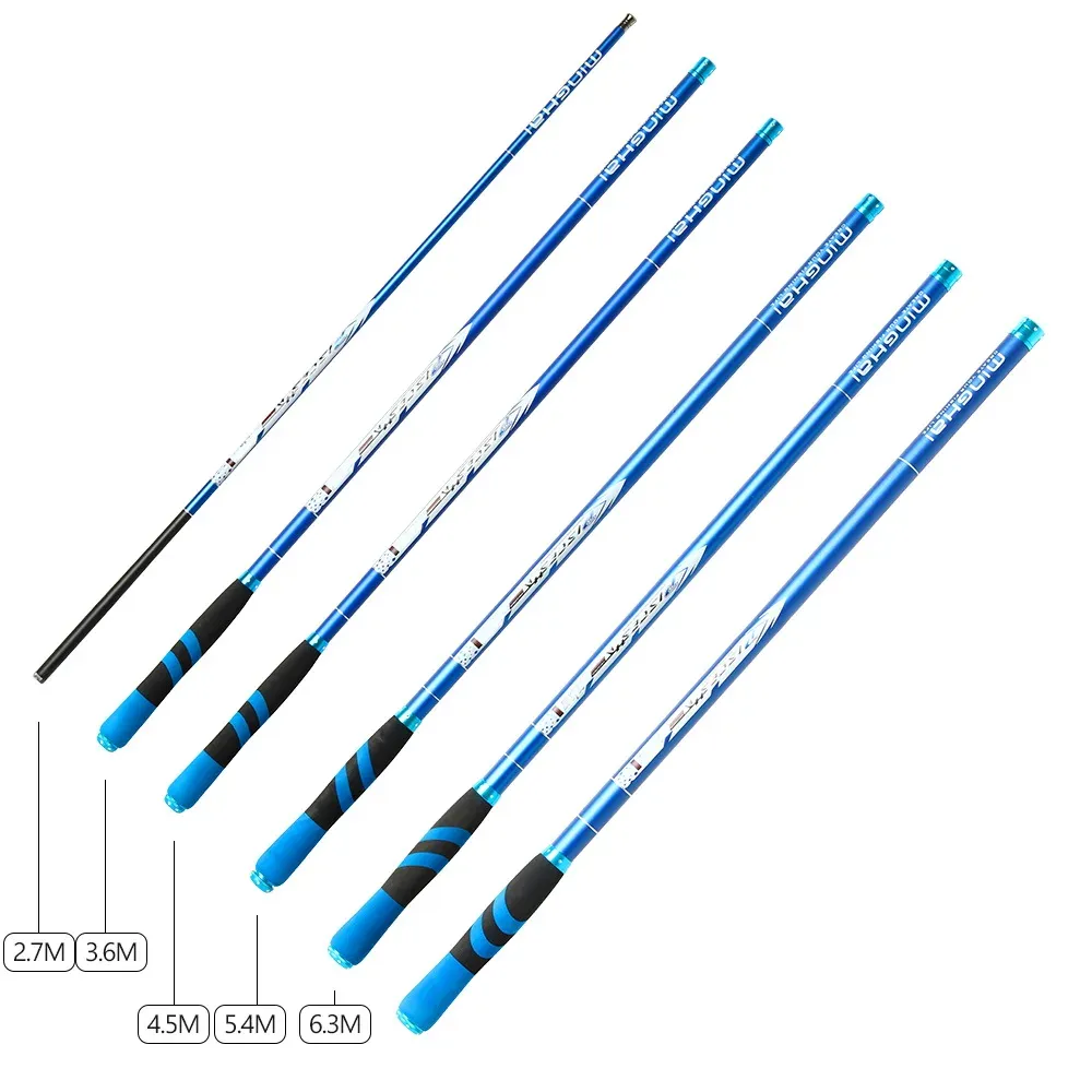 RUNS FISKE RÖD 2,7 m7,2 m ultralätt ultralad pole kolfiber teleskop fiskespö reser ström hand pol karp fiske foder