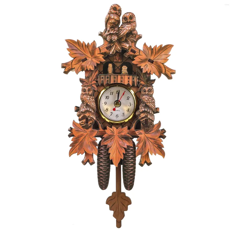 ウォールクロック家庭用リビングルームカッコウオフィスの装飾時計プラスチック製の木製振り子