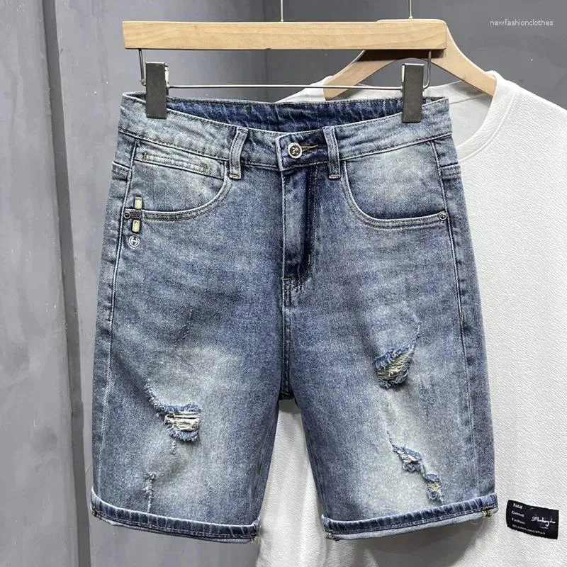 Mens Denim Shorts: Elastic Waist, Soft Stretch Jeans, Trendy
