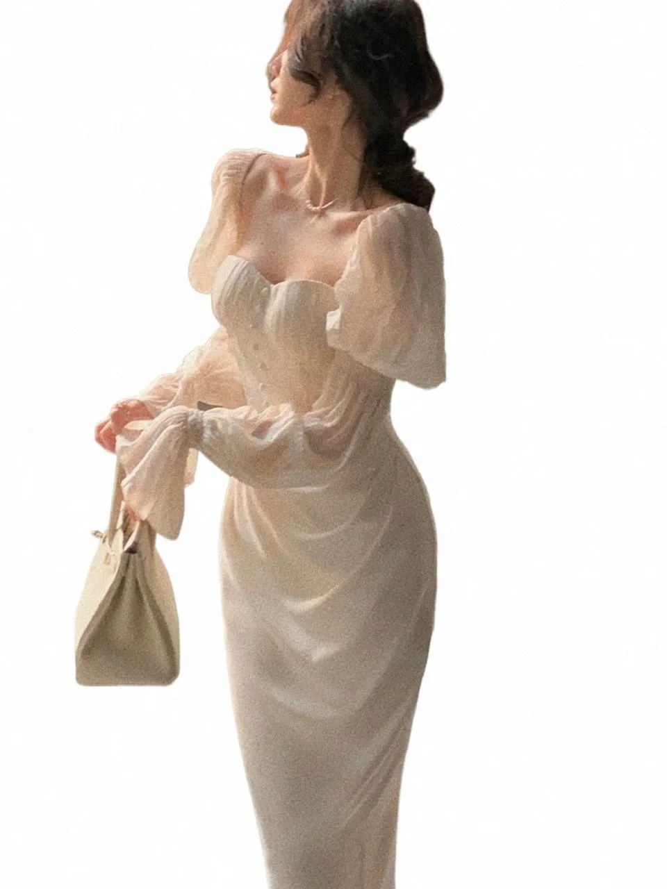 knee length dresses for ladies Elegant Puff Sleeve Midi Corset Maxi Prom Dresses Evening Birthday Outfits  P452 main image 1