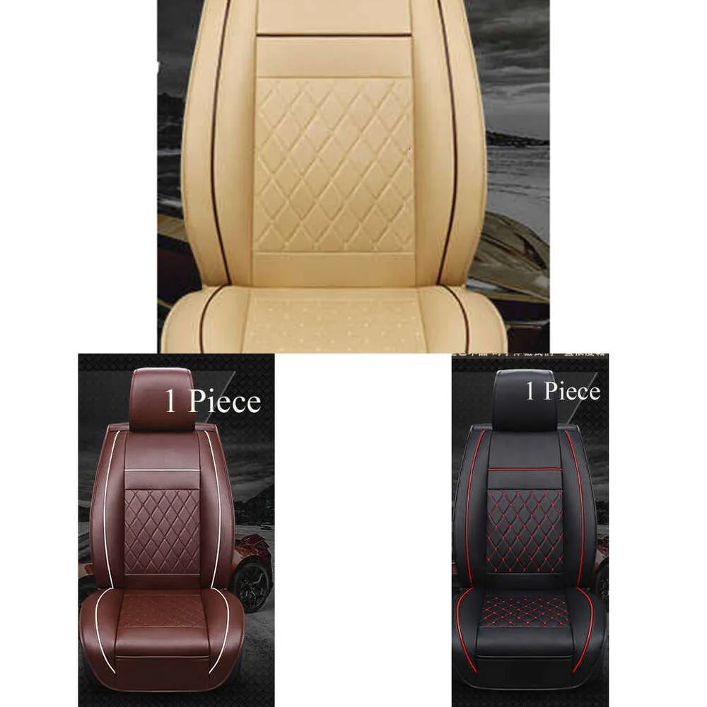 Upgrade 1 Sitz wasserdichter Autositzbezug Universal Leder Auto Vordersitzkissen Schutzpolster Matte mit Rückenlehne passend für die meisten Autoinnenräume