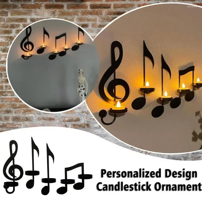 Candele 1 set di candele rack metal metal eco-compatibile ecologica musicale Note musical Restaurant Cafe Home Decor Home