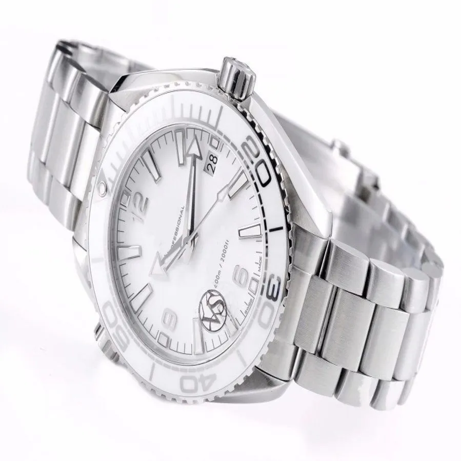 39 5mm Männer Frauen Uhr Liebhaber Armbanduhr wasserdichtes Saphirglas SS Edition Qualität Weißes Zifferblatt Armband Automatikwerk253N