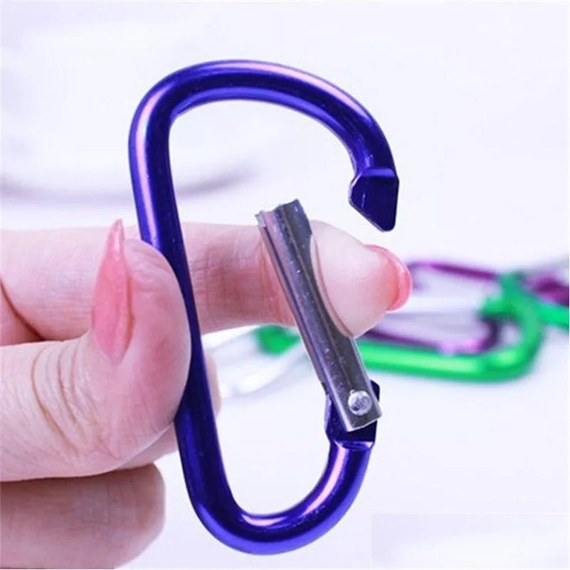 Carabiners carabiner nyckelchain utomhus cam klättring vandring d-ring snäppklipp lås spännkrokar sport fiske buckkeychain verktyg droppa otho5