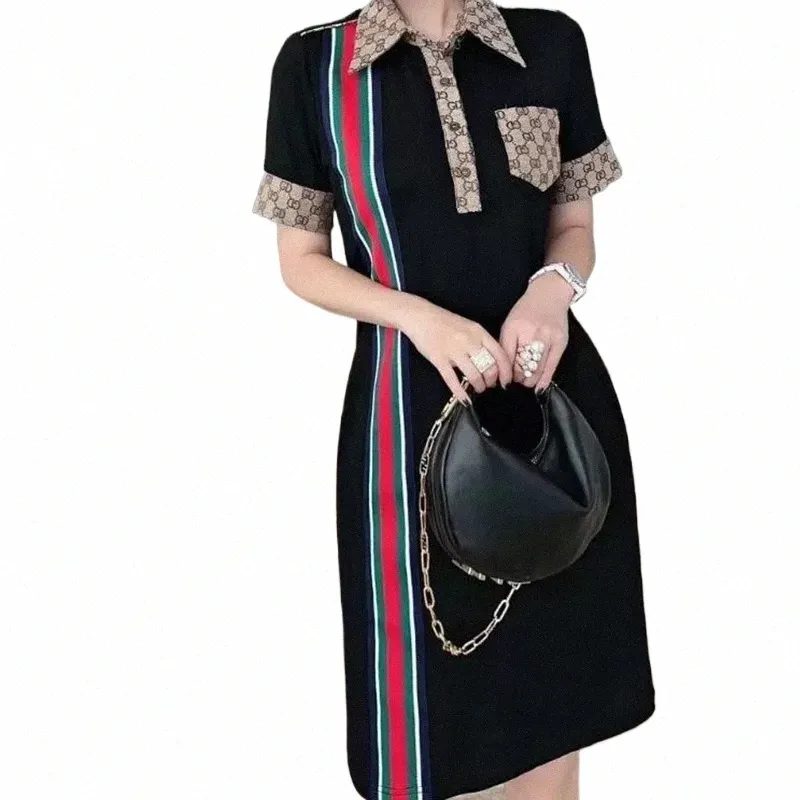 female Tunics High Quality Dr Women Summer Korean Fi Striped Slim Butt Pockets Dres 74xQ#