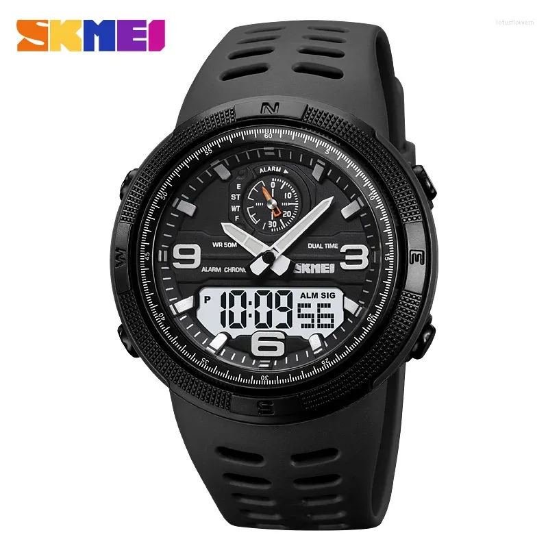 Relógios de pulso SKMEI Outdoor Sports Men's Electronic Watch Dual Display Multi Funcional À Prova D 'Água Exploração Estudante 1655