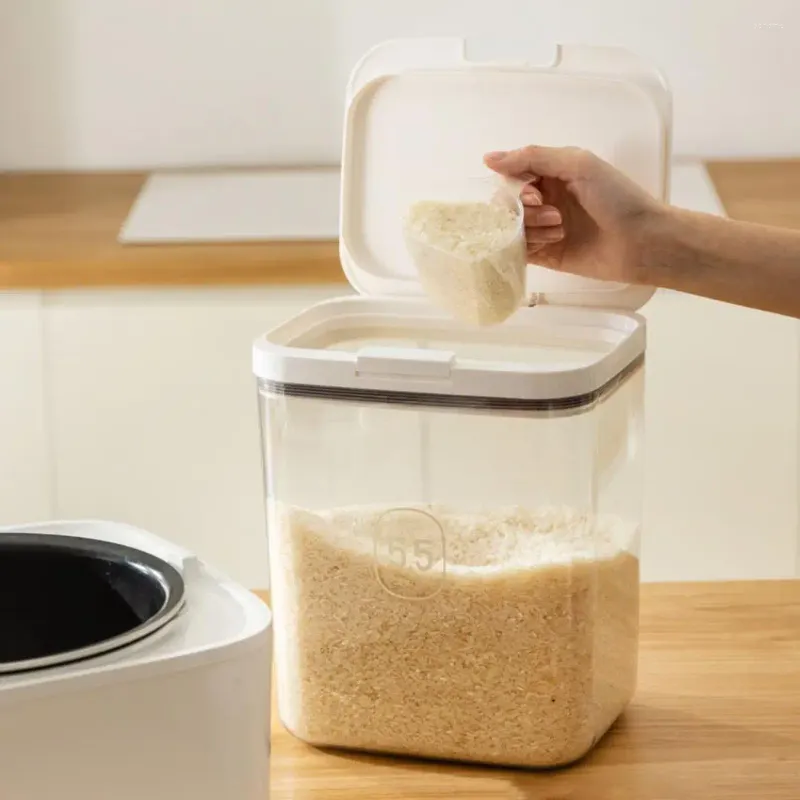 Garrafas de armazenamento cozinha selada caixa imprensa tipo vedação automática grossa à prova de umidade arroz cereais grânulos recipiente caso de alimentos