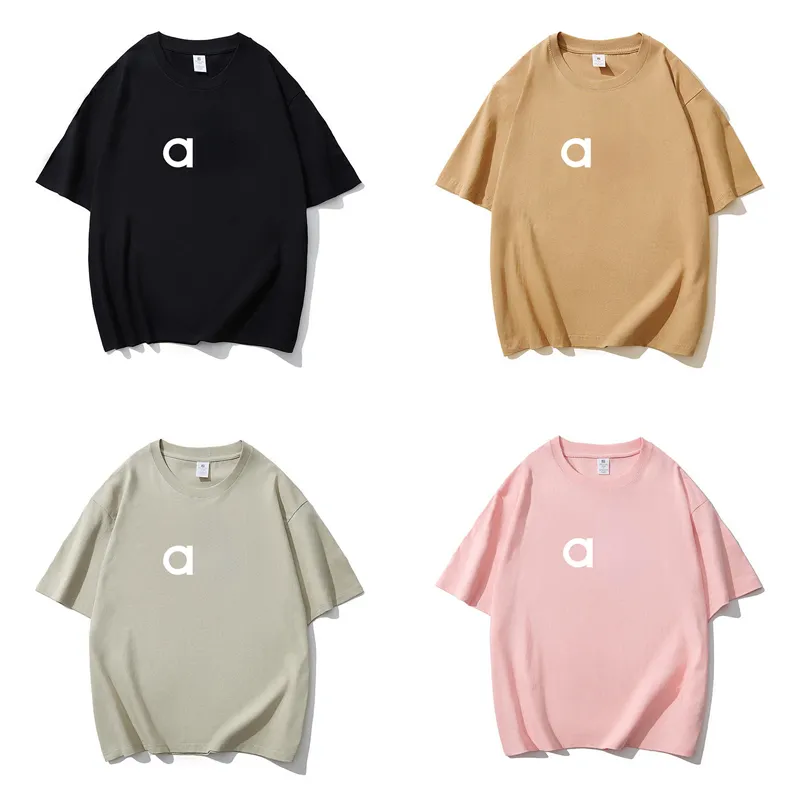 AL-women T-Shirts Summer Crew Neck Tee Short Sleeve Sweatshirts Airy Soft Laidback Slouchy Pullover Unisex Versatile Quick Dry Cycling Running Studio To Streetwear