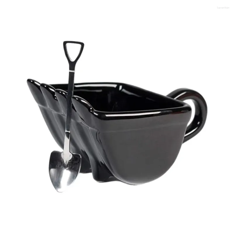 Mugs Practical Excavator Bucket Mug Coffee Cup For Cafe Restaurant Funny 340ml Kitchen Accessories Spoon Cake