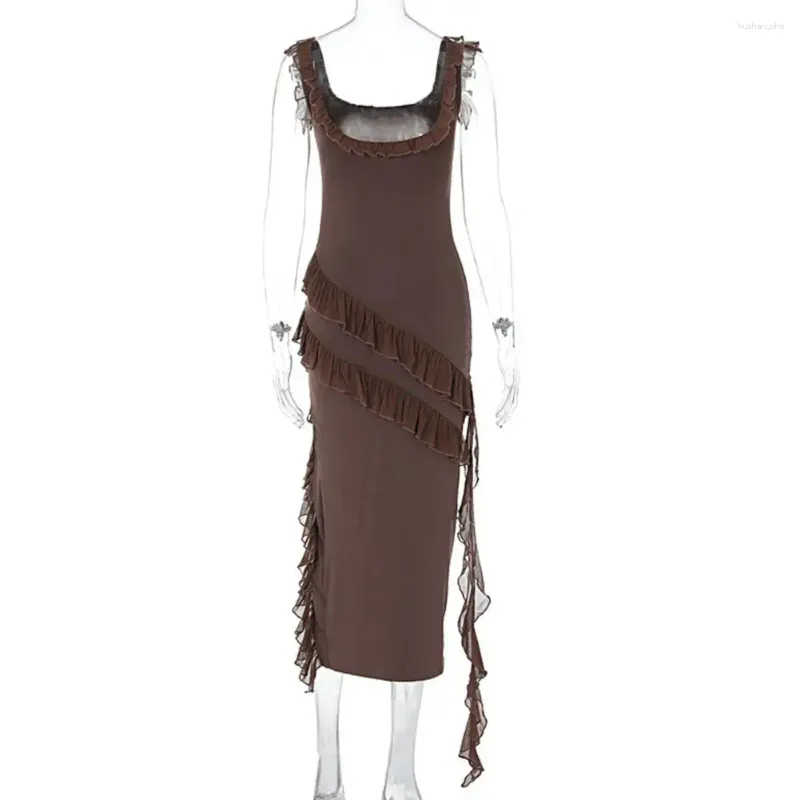 Casual Maxi Dresses Elegant Ruffle Edge Evening... From Julia_dress, $38.49  In Bulk | DHgate.Com