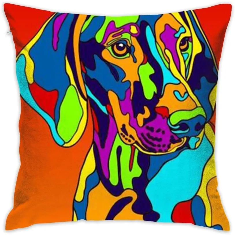 Custodia per cuscini per cani Vizsla multi colore UE per divano Federa decorativa per la casa Idee regalo Fodere per cuscini con cerniera 18 X 18 pollici 45 X 452478