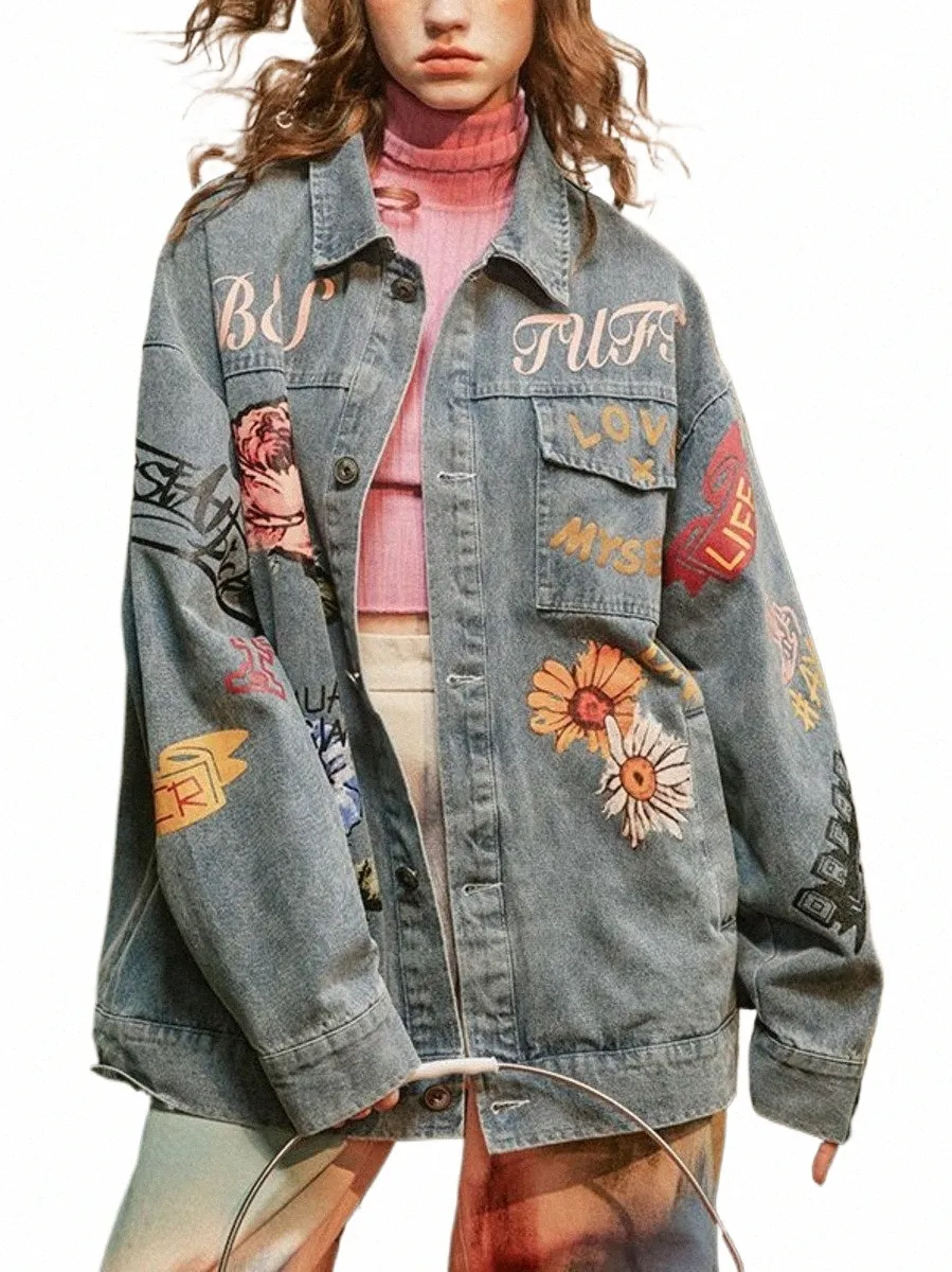 DHgate.com:Floral Print Denim Jacket: Unisex Vintage DHgate.com:Floral Print Denim Jacket: Unisex Vintage