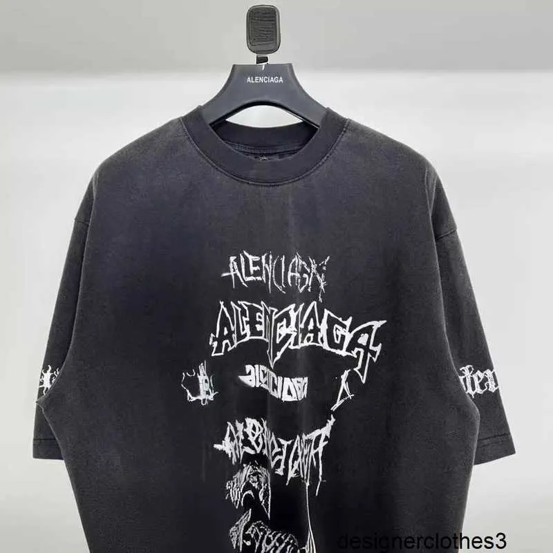 Designer Home B High Edition Paris Nytt Året för Loong Limited Graffiti Print Loose OS-version Mäns och kvinnors samma korta ärm T-shirt V7H4