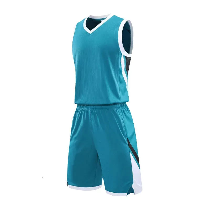 Männer Basketball Sets Hohe Qualität College Team Sport Uniformen Benutzerdefinierte Shirts Shorts Anzug Jersey 240318