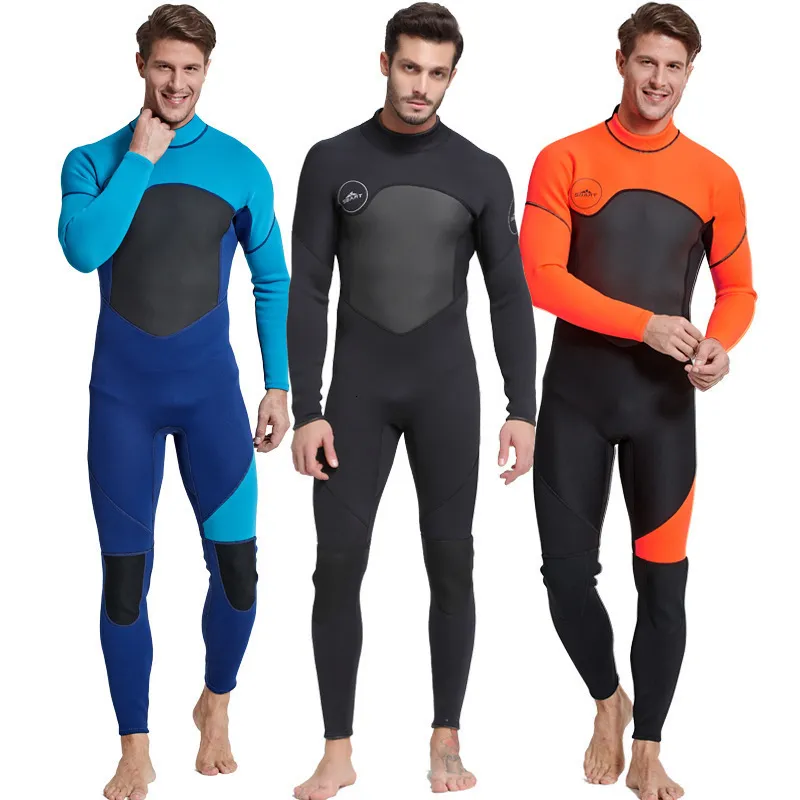 Wetsuits Drysuits etsuits الرجال 3 مم الغوص النيوبرين الغوص للسباحة بدلات كاملة في الماء البارد حافظ على سحاب أمامي دافئ للرياضات المائية 3XL100 كجم 230608