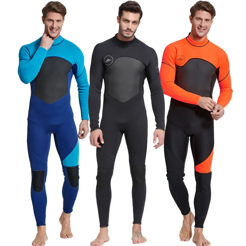 Combinaisons étanches combinaisons hommes 3MM néoprène plongée surf natation combinaisons complètes en eau froide garder au chaud fermeture éclair avant pour les Sports nautiques 3XL100KG 230608