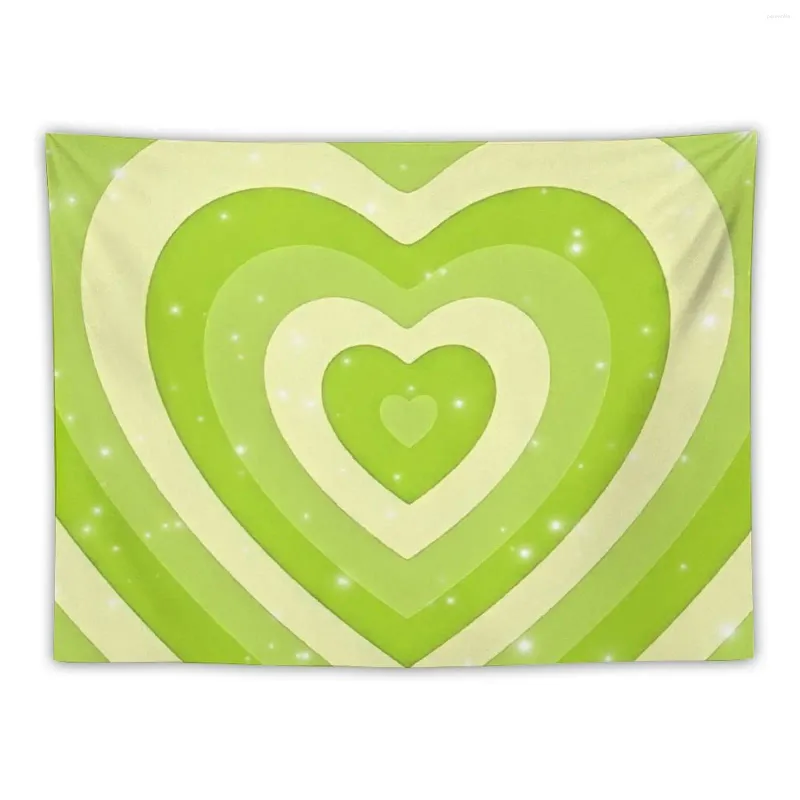 Tapisseries coeurs verts tapisserie Kawaii décoration de chambre pour chambres choses mignonnes