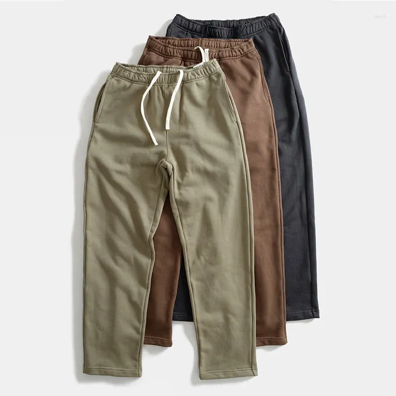 Pantaloni da uomo Pantaloni pesanti autunnali larghi a gamba dritta Jogger in vita elastica Pantaloni casual Pantaloni sportivi spessi