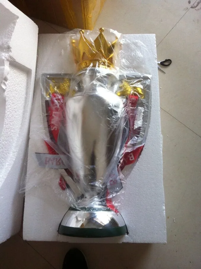 VENDA QUENTE Resina P League Trophy BARCLAYS Troféu de Futebol Fãs de Futebol para Coleções e Lembrança Banhado a Prata 15cm,32cm