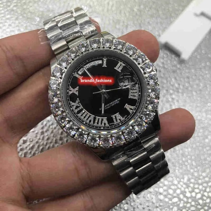 ブティックメンズ高品質の腕時計シルバーステンレススチールケースウォッチブラックフェイスステンレススチールストラップウォッチ自動MEC2414