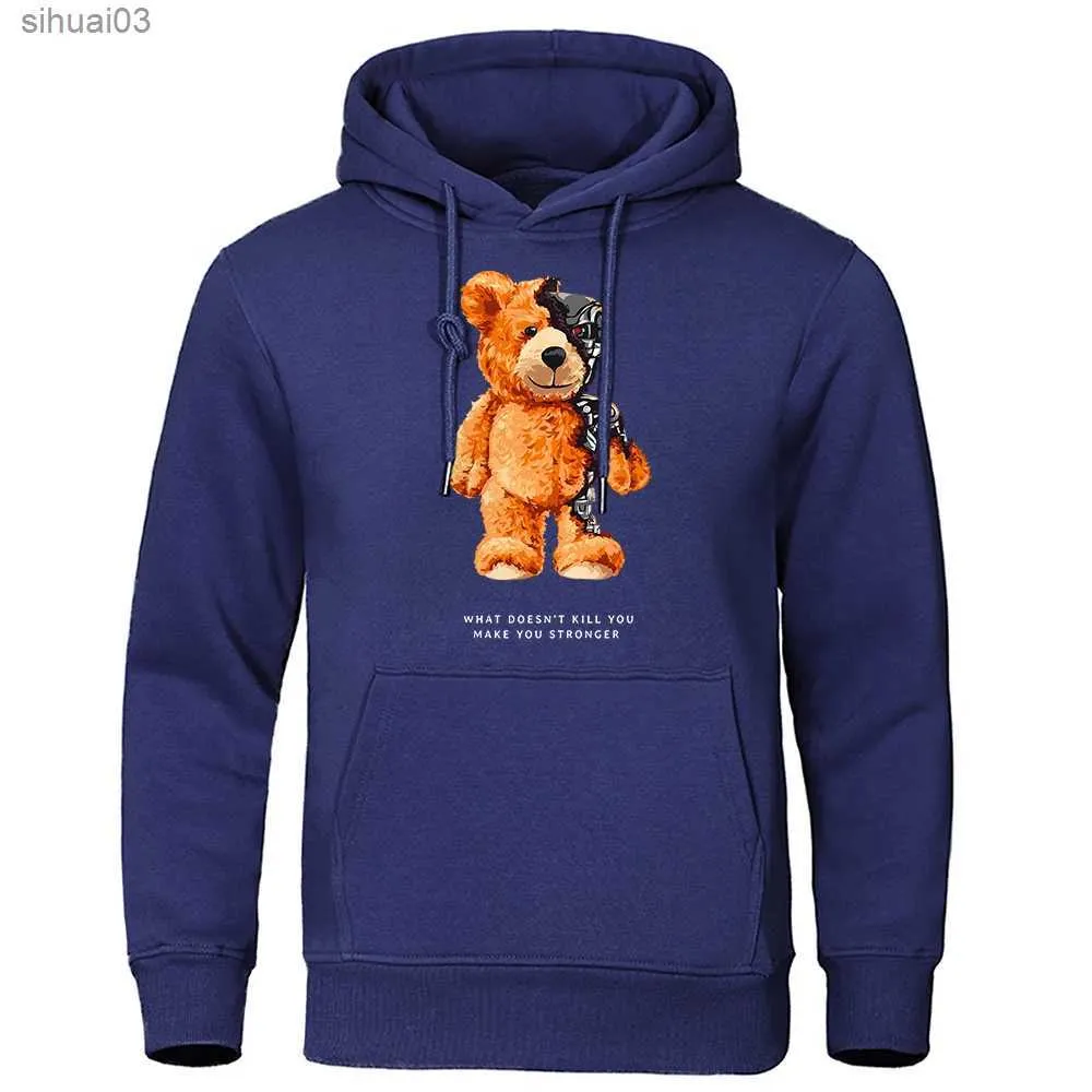 Mens Hoodies Sweatshirts Teddy Bear shows you what I really look like in a hoodie mens fashionable and funny clothing loose oversized sportswear street casual jacket